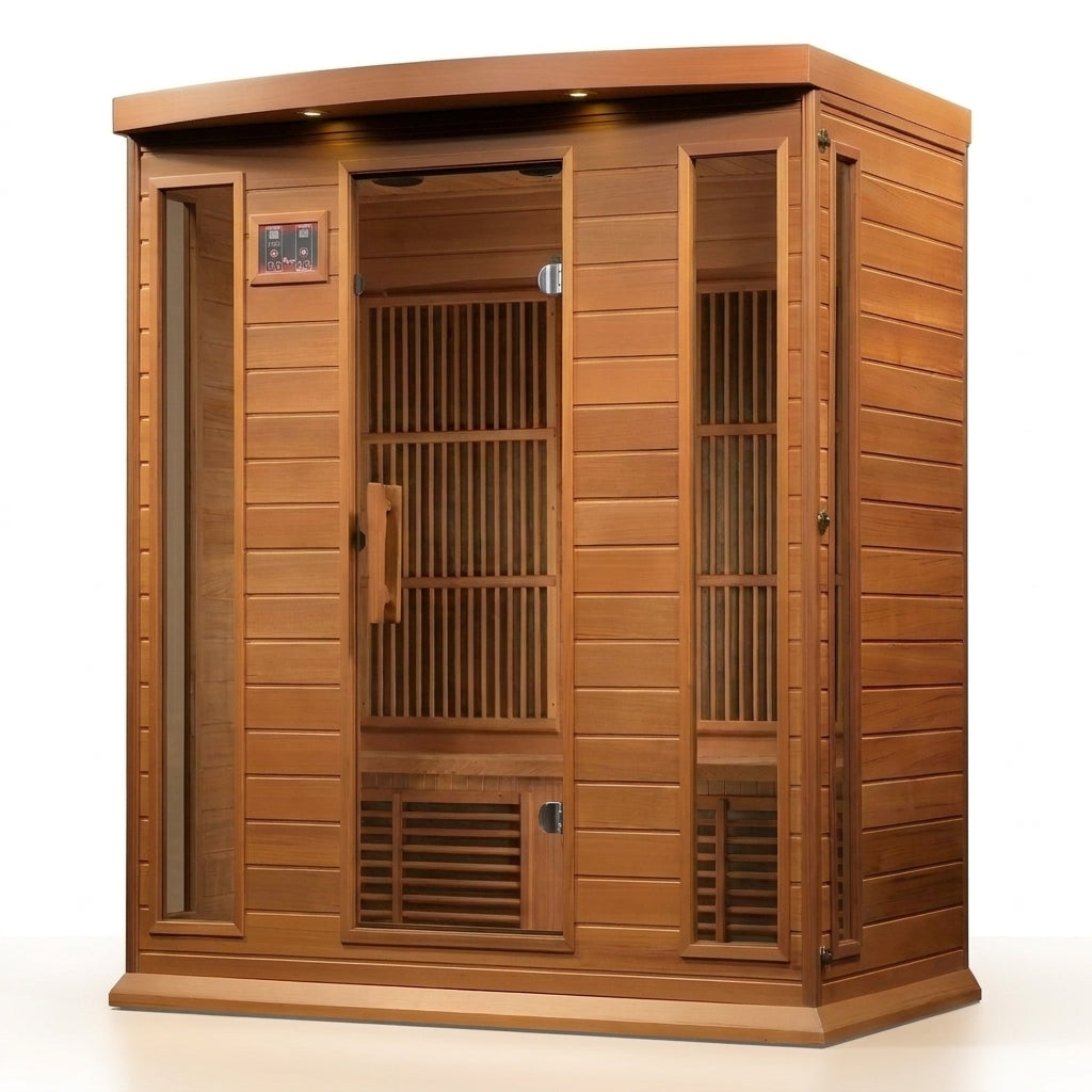 Dynamic Infrared Saunas 4 - Person Indoor Bluetooth Compatible FAR Infrared Sauna in Cedar — Studio Shot