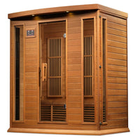 Infrared Sauna Built for Four People, FAR Infrared Technology, Canadian Red Cedar, Bluetooth Compatible