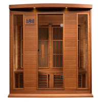 Infrared Sauna Built for Four People, FAR Infrared Technology, Canadian Red Cedar, Bluetooth Compatible