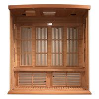 Infrared Sauna Built for Four People, FAR Infrared Technology, Canadian Red Cedar, Bluetooth Compatible
