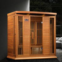 Infrared Sauna Built for Four People, FAR Infrared Technology, Canadian Red Cedar, Bluetooth Compatible