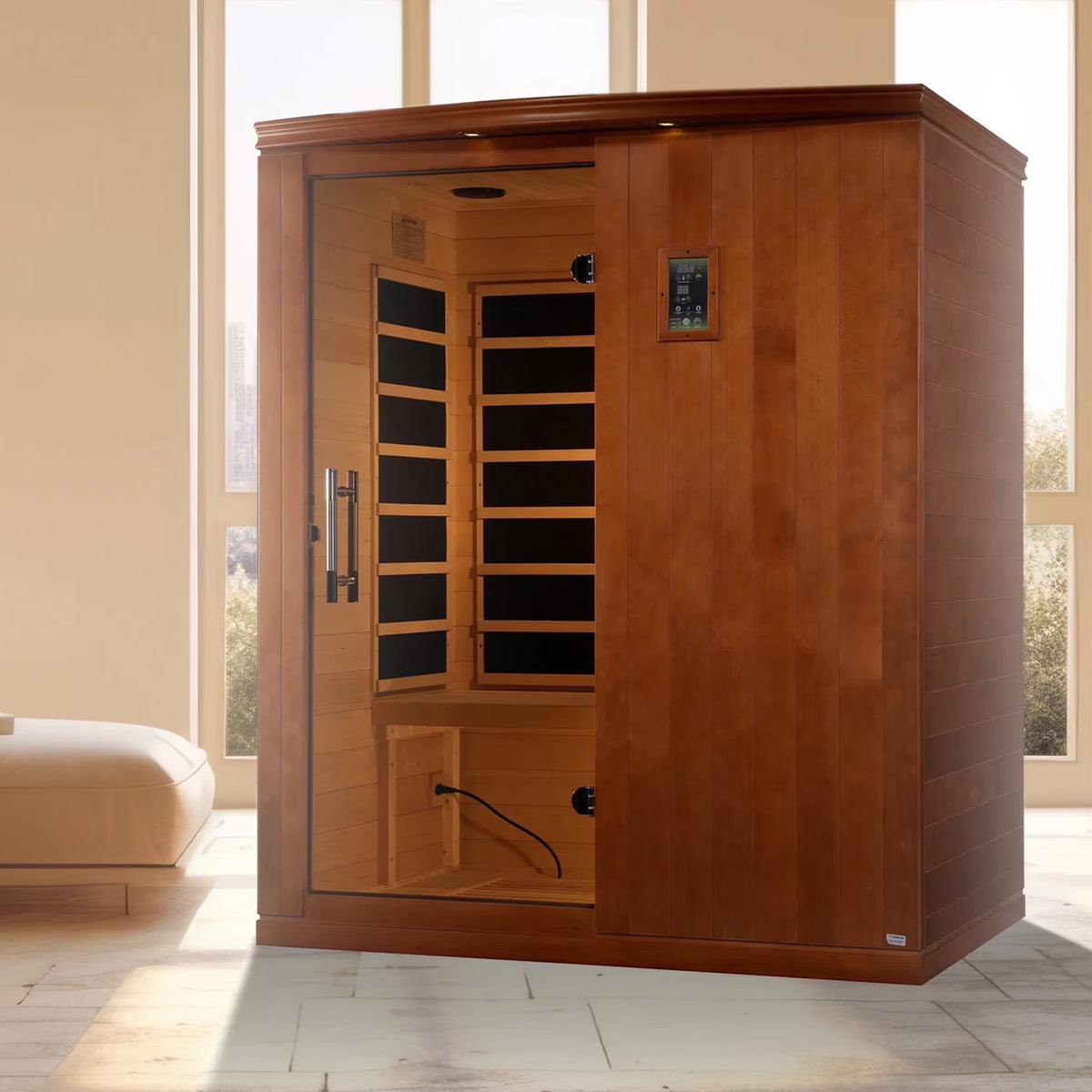 Madrid Elite 3 Person Low EMF Infrared Lighting Home Sauna