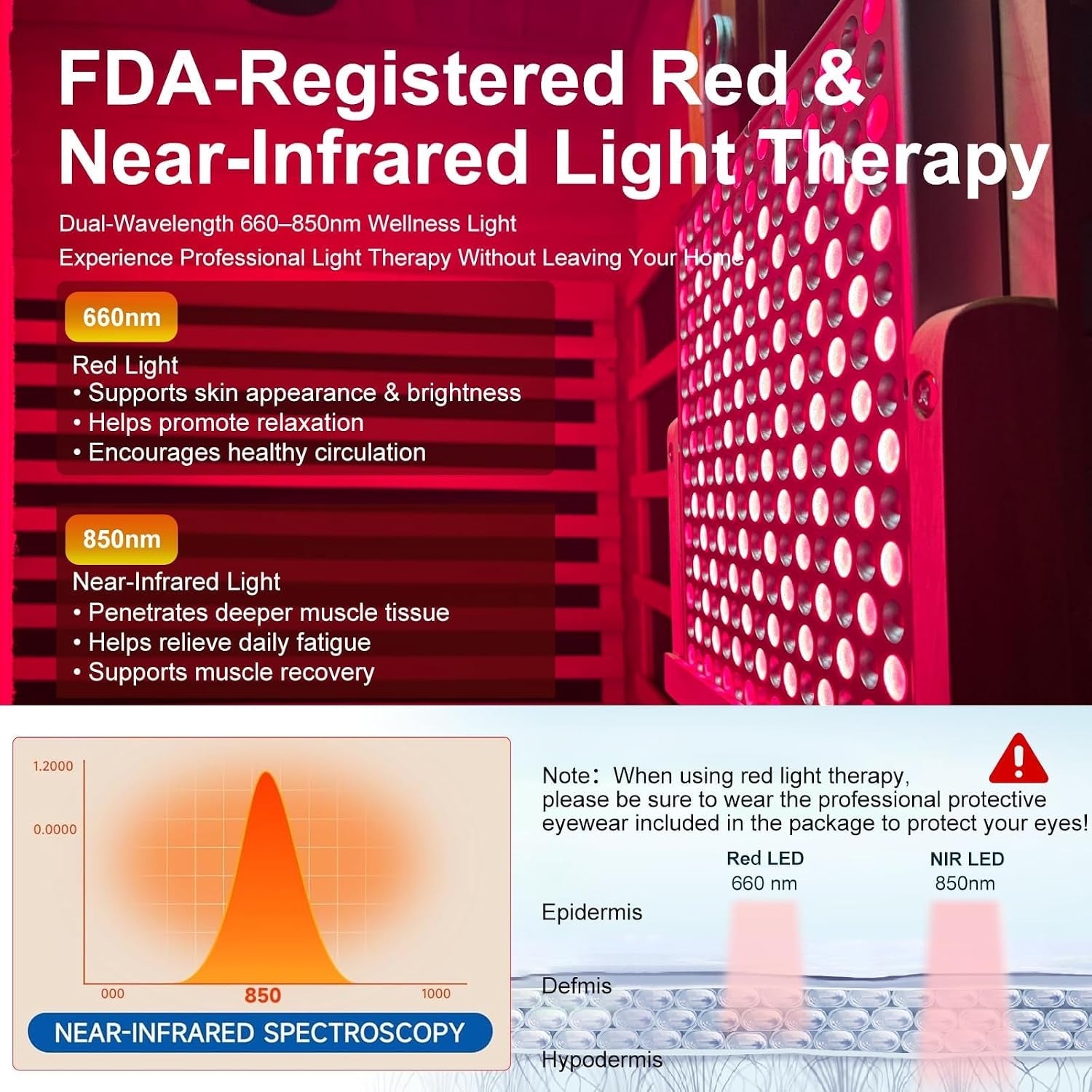 Full Spectrum Infrared Sauna with 660Nm & 850Nm Red Light Therapy | 1.4 Mg Ultra Low EMF, Fast Heat-Up, Canadian Hemlock, 7 Carbon Fiber Heaters, Easy Assembly, 1170W 110V